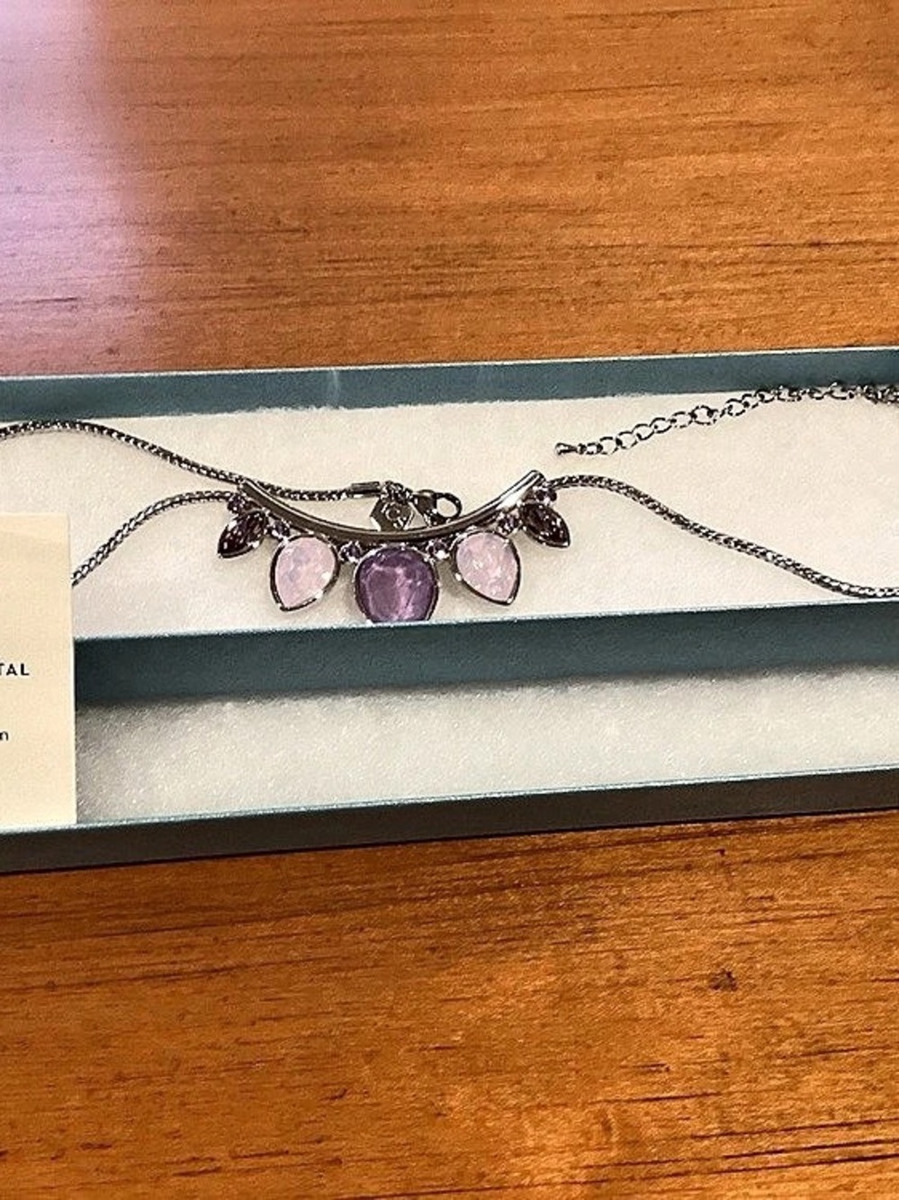 Touchstone Crystal by Swarovski Crystal Pendant Necklace in Purple & Pink